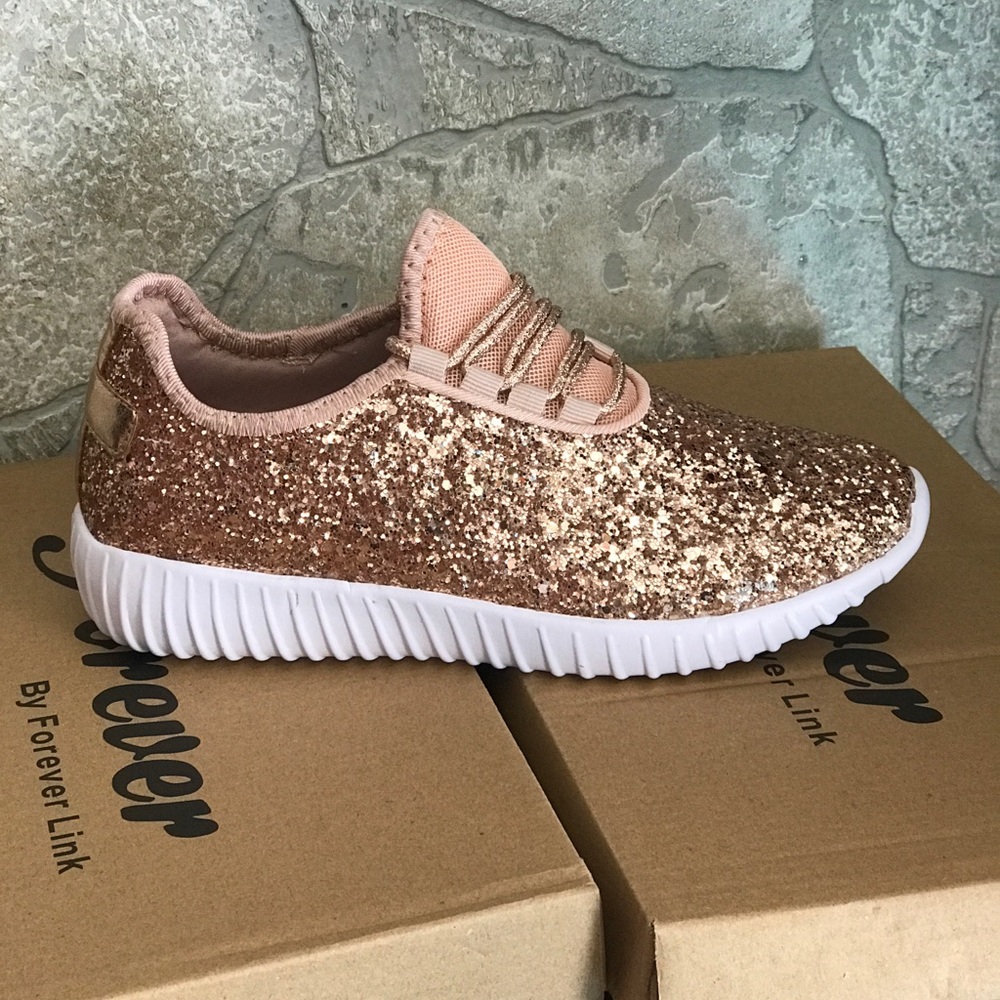 Rose Gold Glitter Sneakers